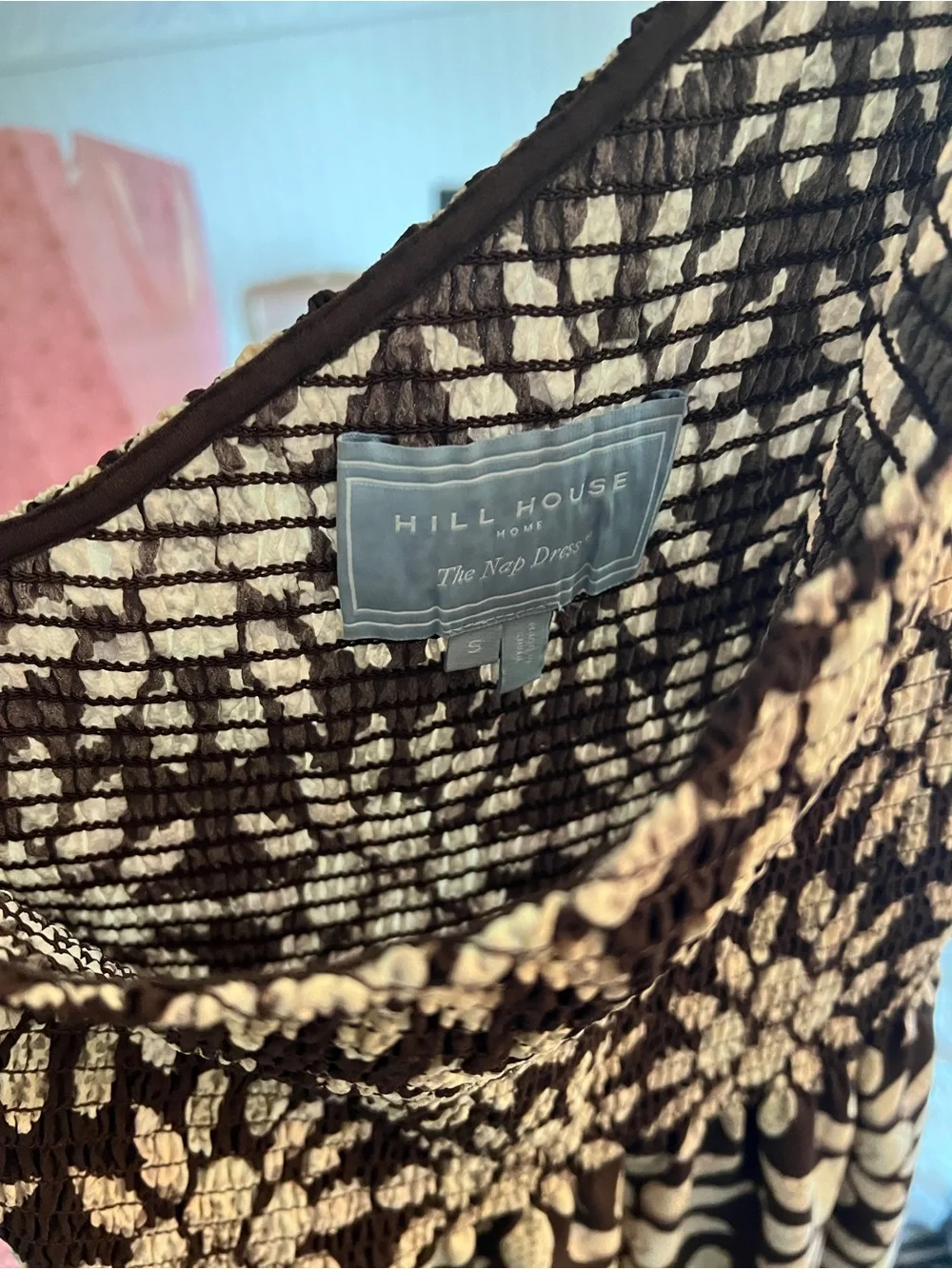 Hill House Thea Nap Dress in Chocolate Shell Mosaic Crepe Small - Picture 6 of 7